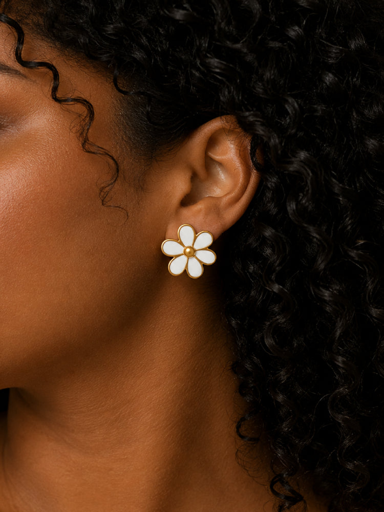 Aretes Margarita Blanca