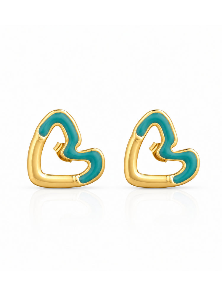 Aretes Corazón Turquesa