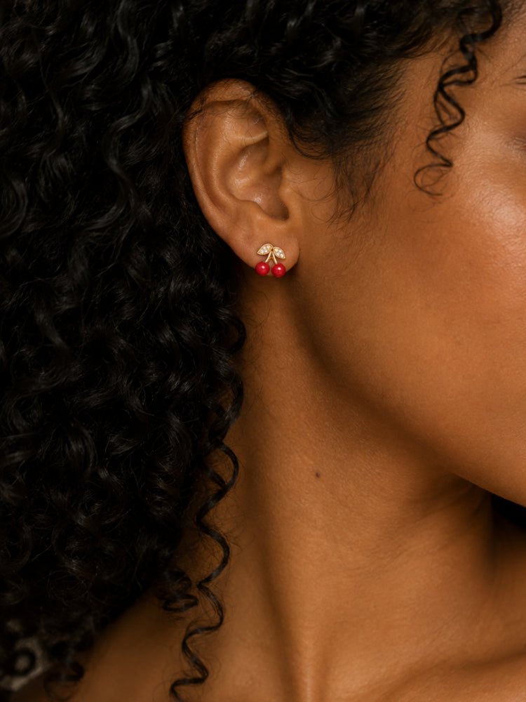 Aretes Cerezas Carmesí