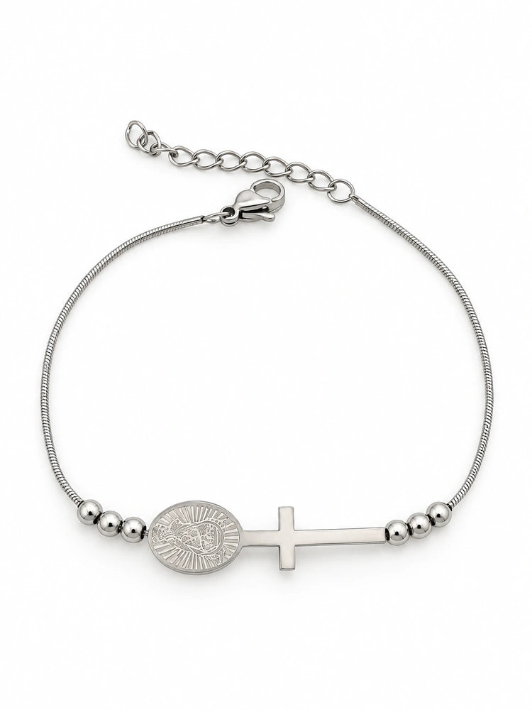 Pulsera Cruz y Medalla