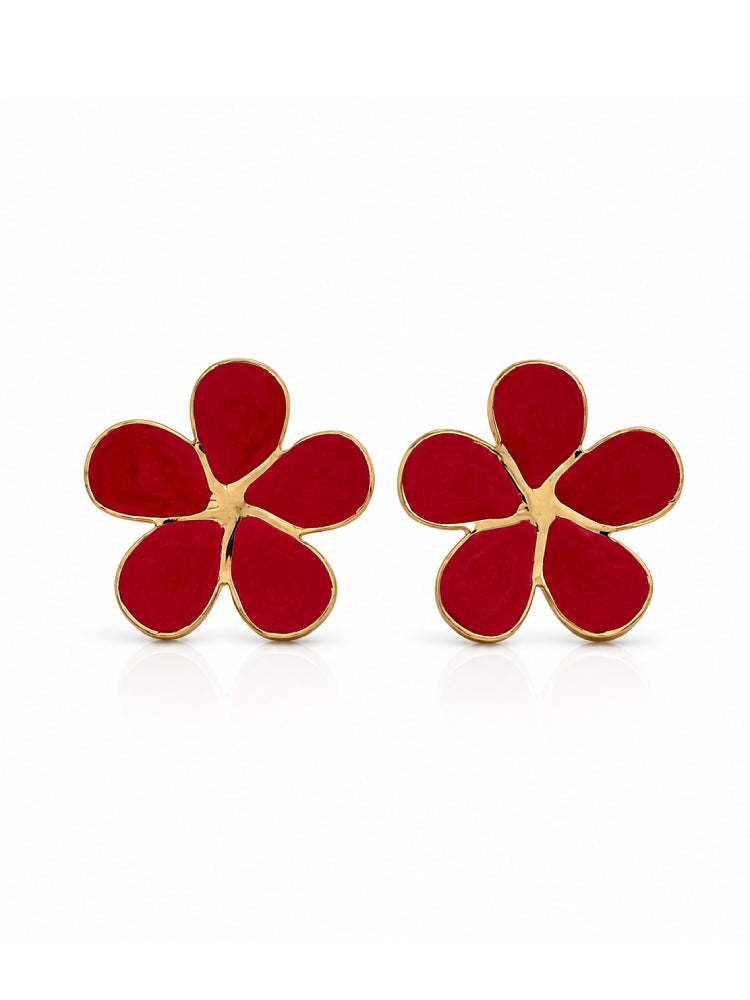 Aretes Flor Carmesí