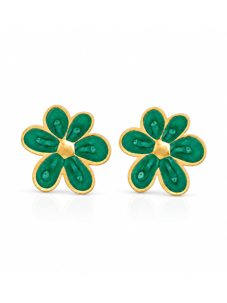 Aretes Flor Turquesa