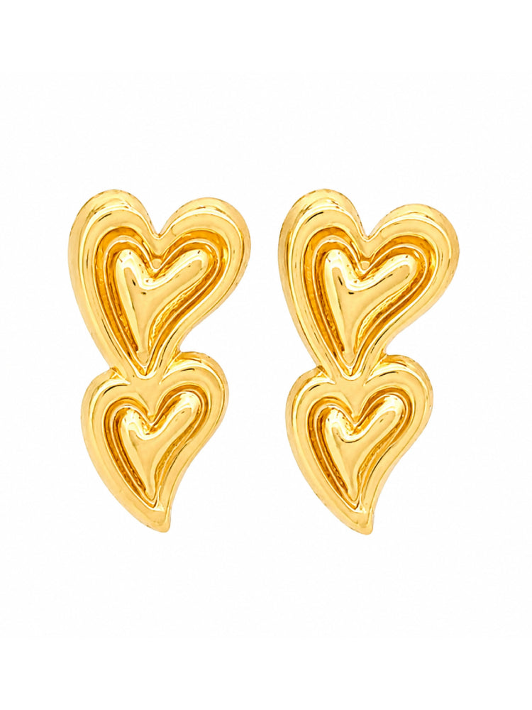 Aretes Doble Corazón