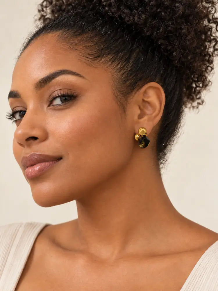 Aretes Doble Ónix