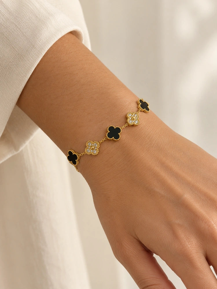 Pulsera Tréboles de Luz Negros