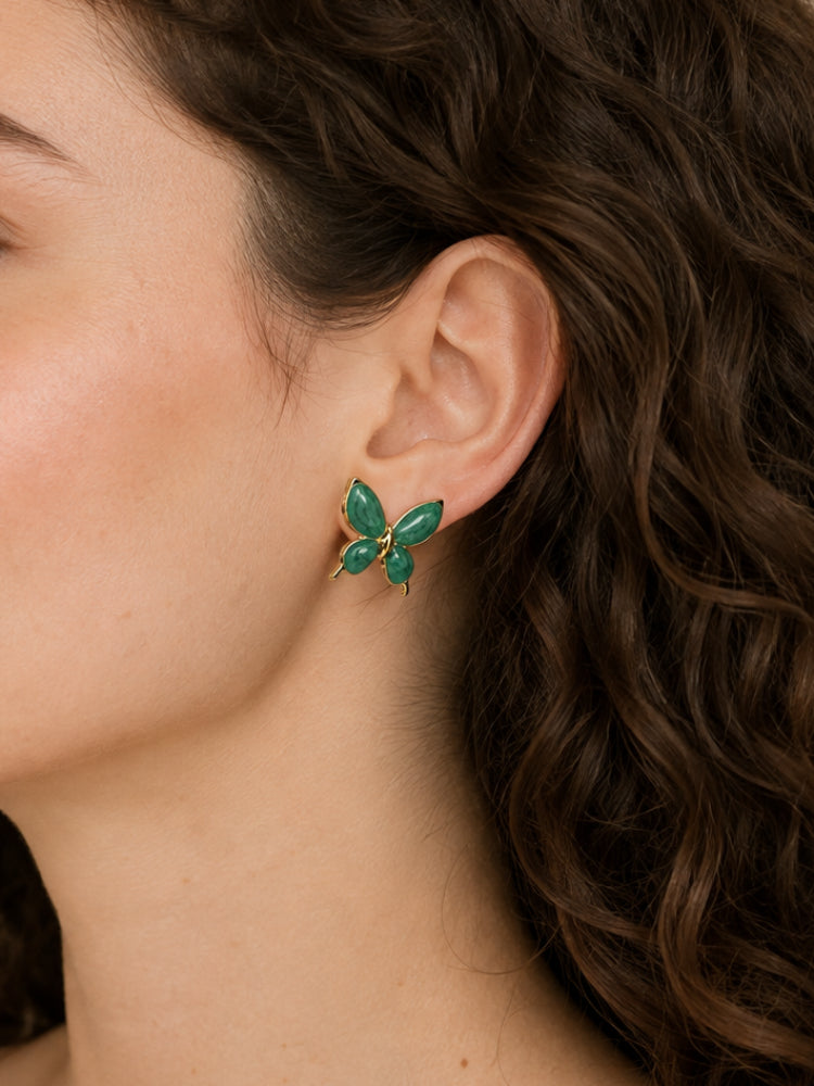 Aretes Mariposa Verde