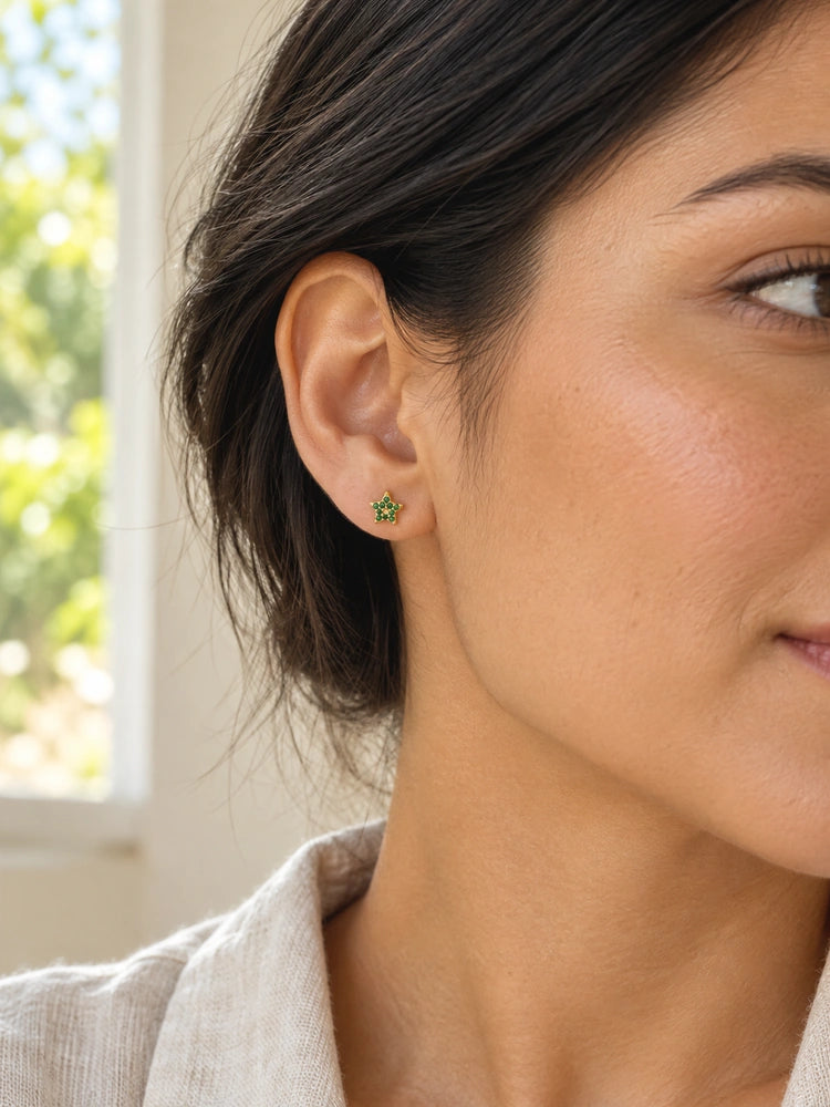 Aretes Estrella Verde