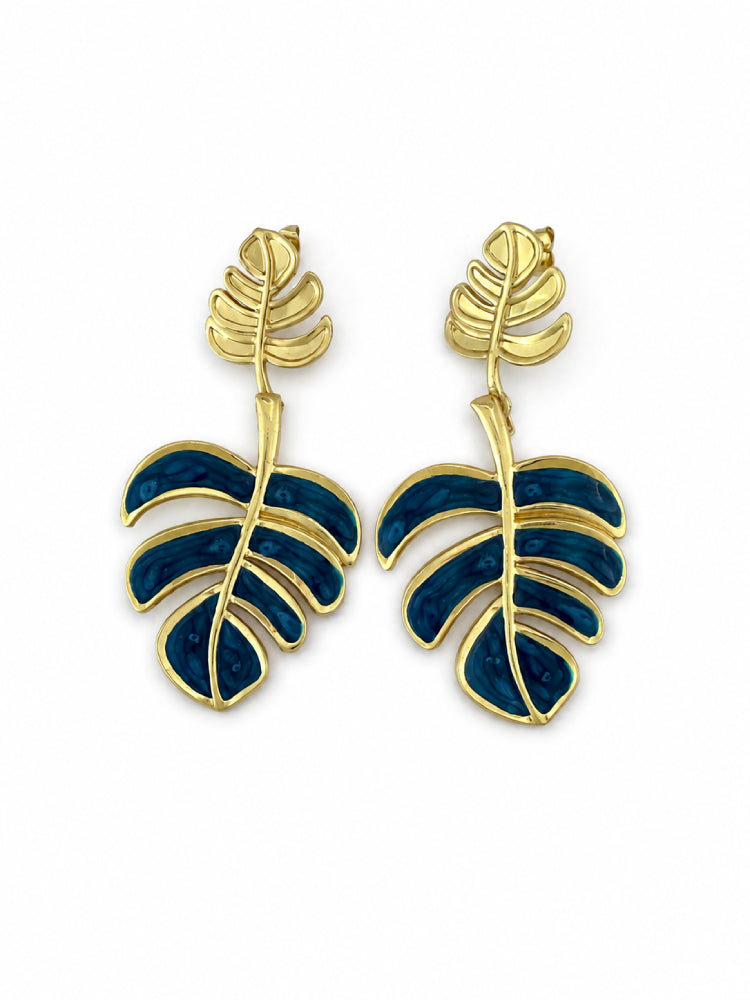 Aretes Hoja Azul