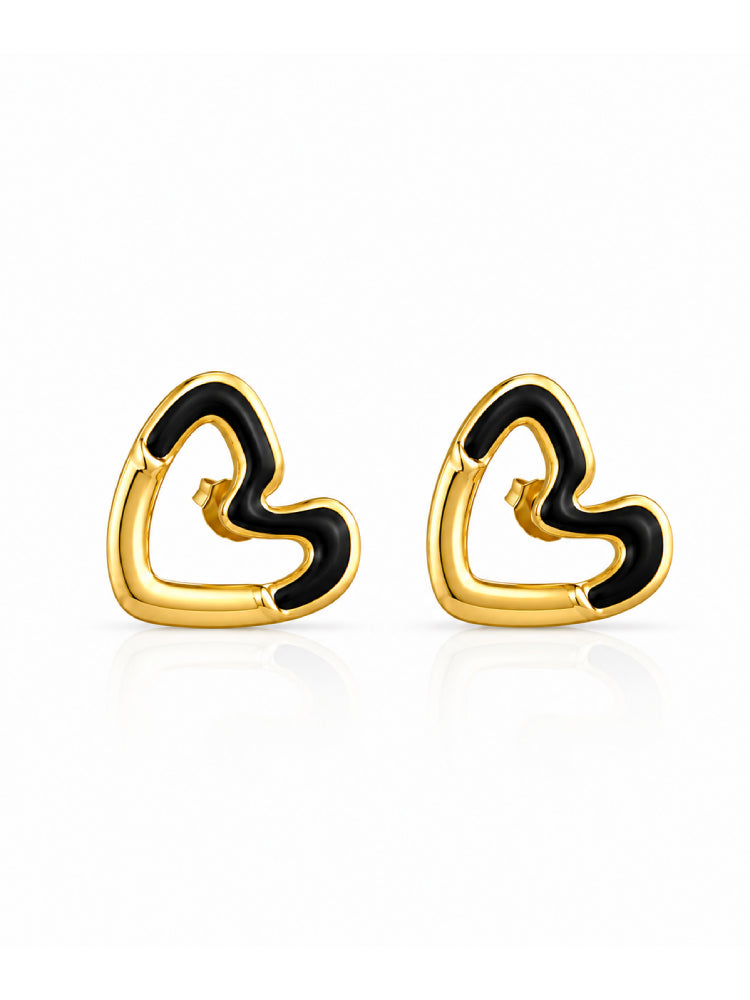 Aretes Corazón Negro