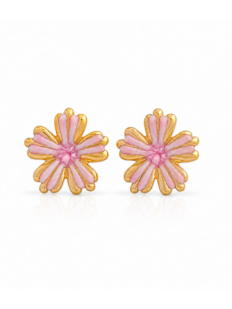 Aretes Flor Aurora Rosa