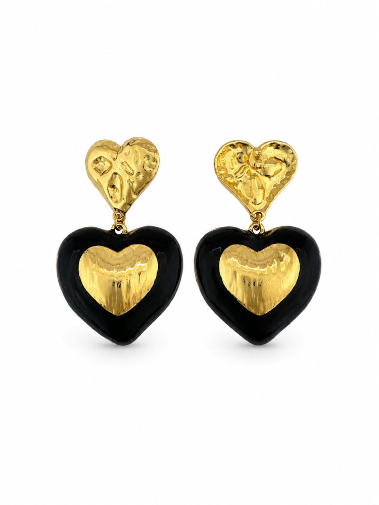Aretes Corazón Ébano