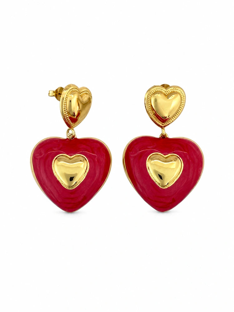 Aretes Corazón Carmesí