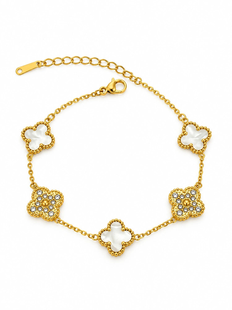 Pulsera Tréboles de Luz Blancos