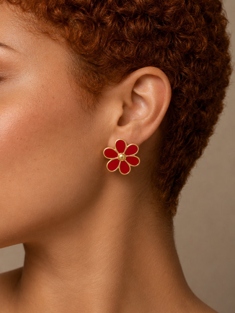 Aretes Margarita Roja