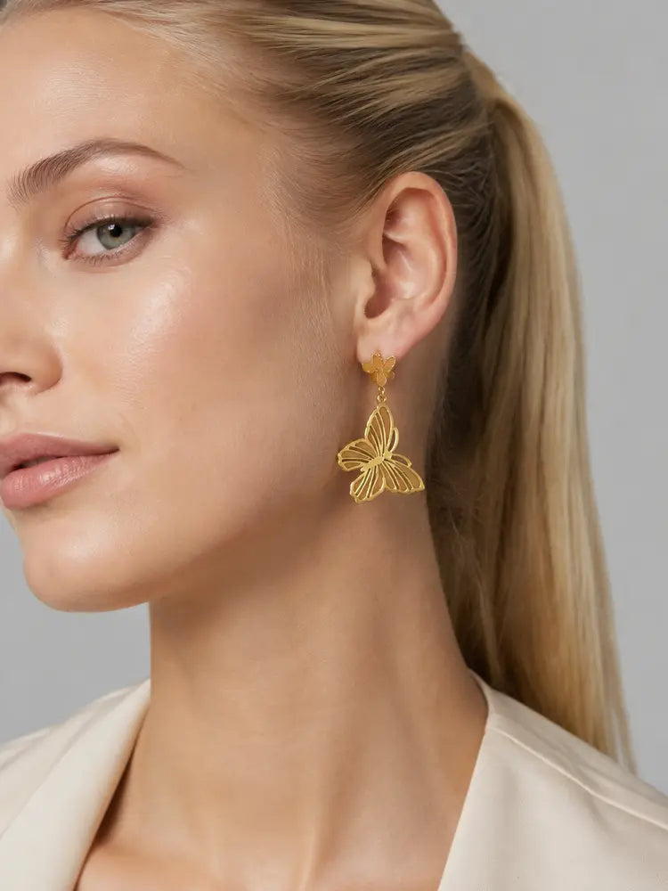Aretes Mariposa Dorada