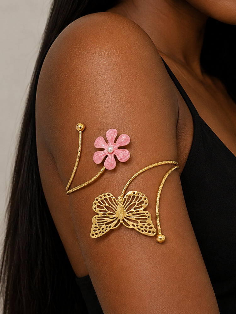 Brazalete Flor y Mariposa