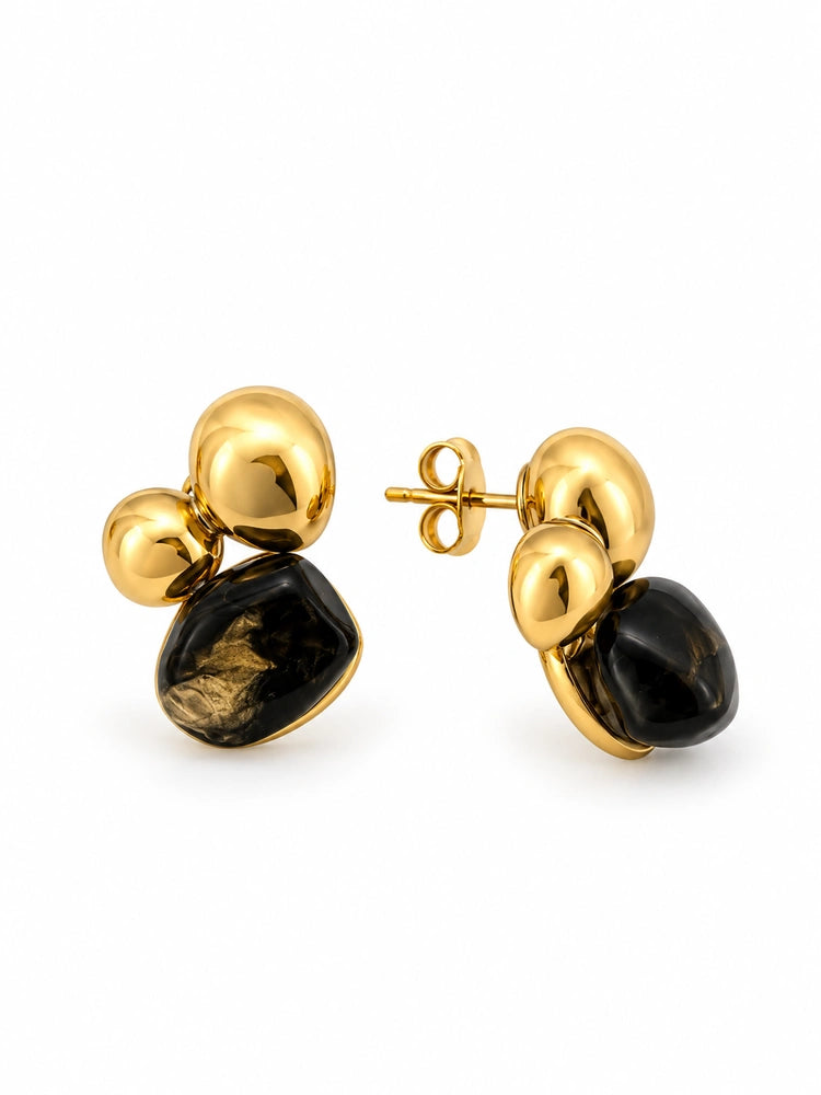 Aretes Doble Ónix