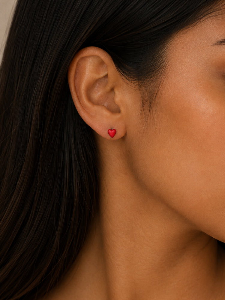 Aretes Corazón Carmesí