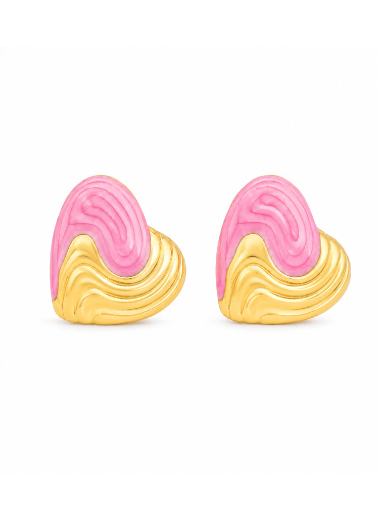 Aretes Onda Rosa
