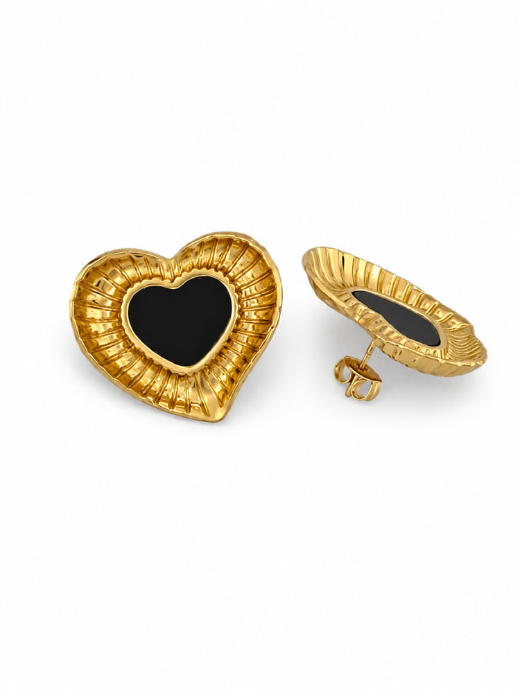 Aretes Corazón Negro Mini