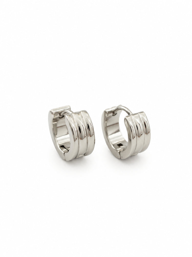 Argollas Ondas Plateadas