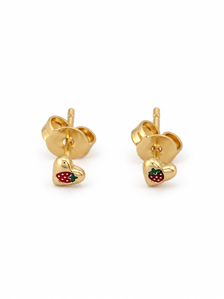 Aretes Corazón Rojo Brillante