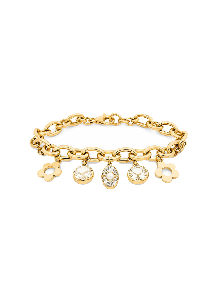 Pulsera Flores y Cristales