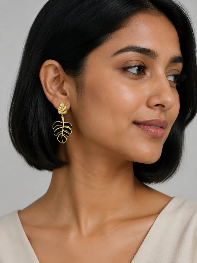 Aretes Hoja Negra