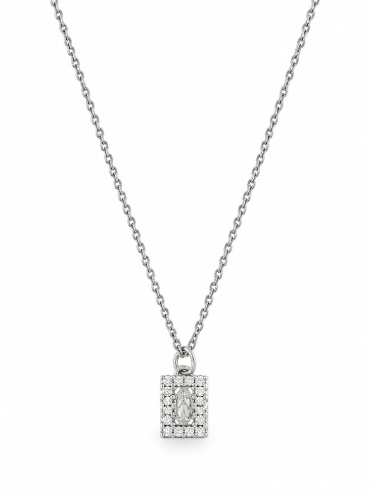 Cadena Destello Rectangular Plateado