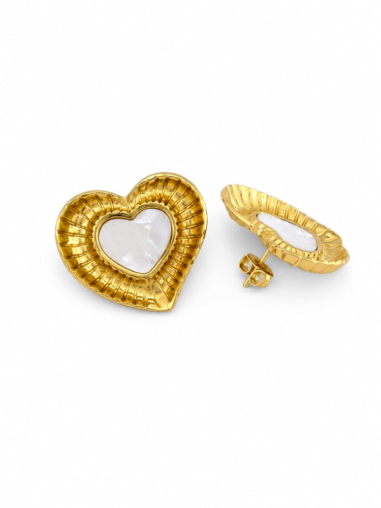Aretes Corazón Perla Mini