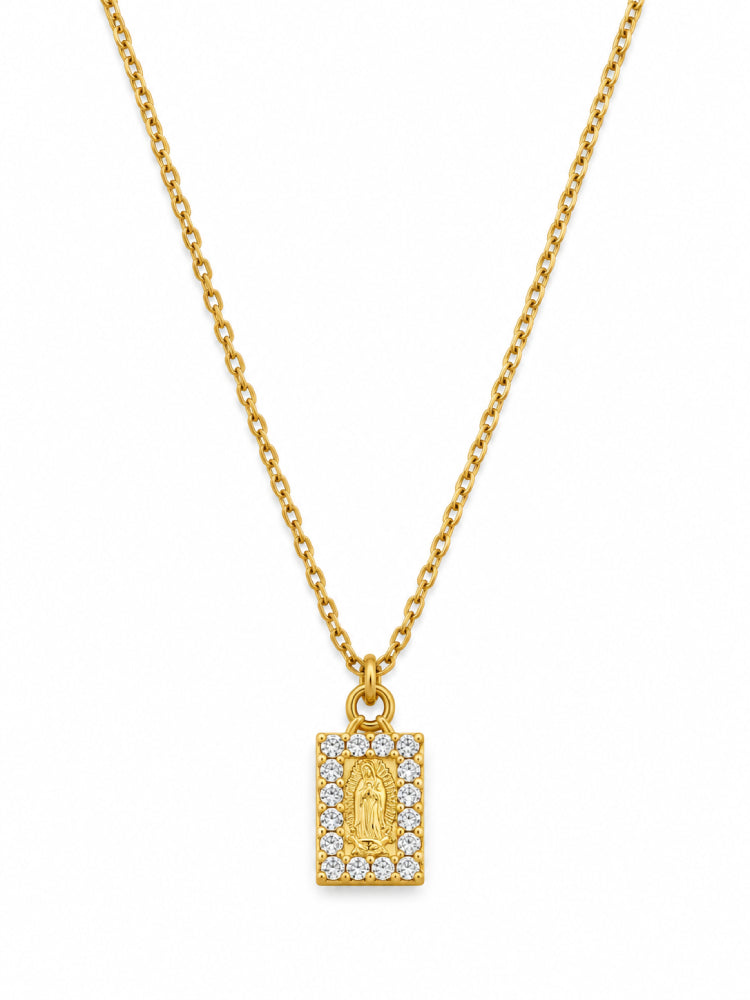 Cadena Destello Rectangular Dorado