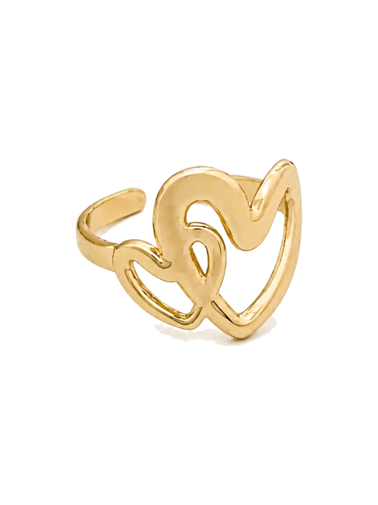 Anillo Ajustable Doble Corazón