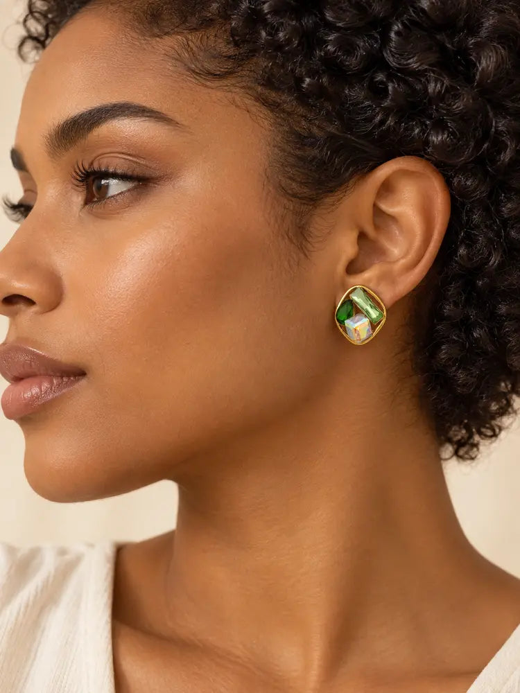 Aretes Prisma Verde