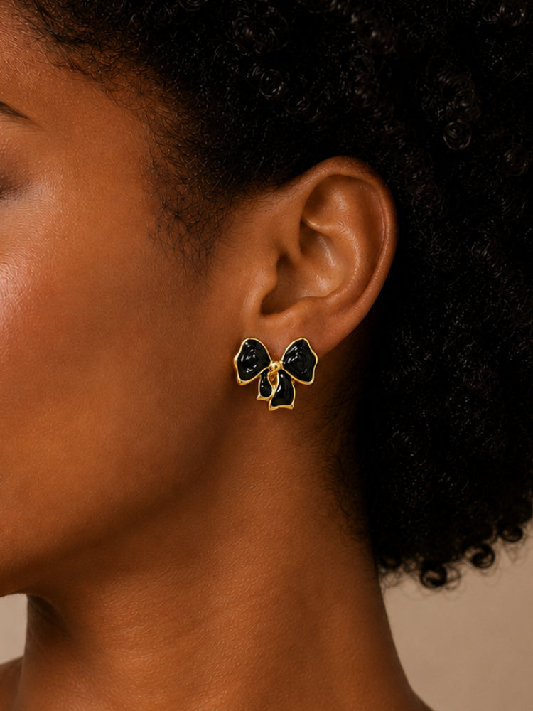 Aretes Lazo Negro