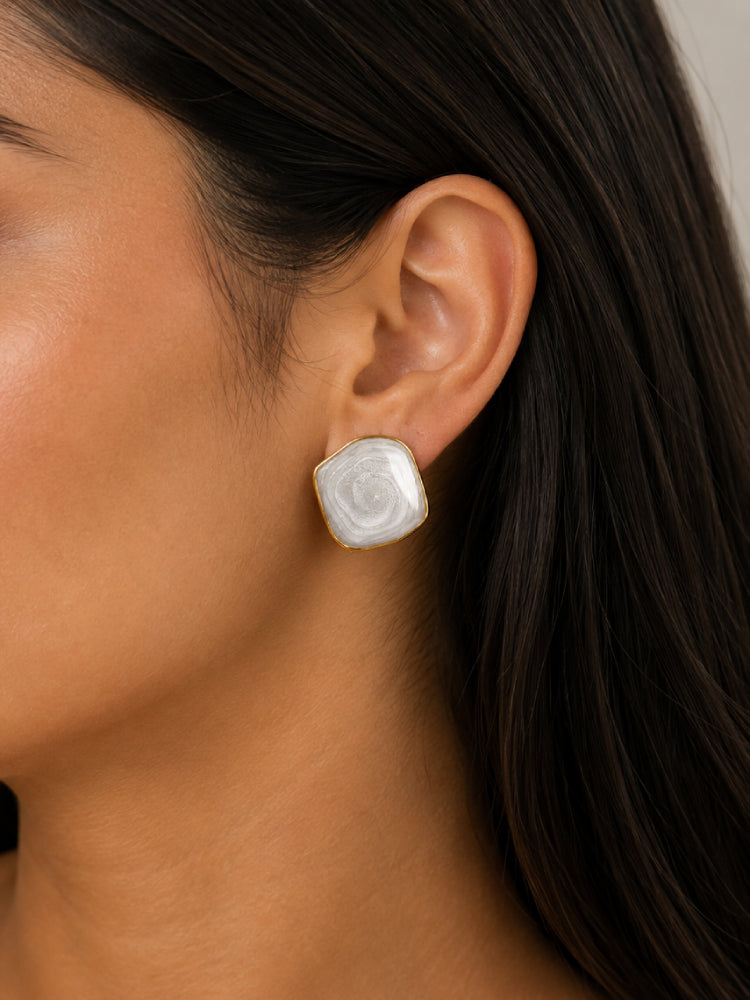 Aretes Ágata Blanca
