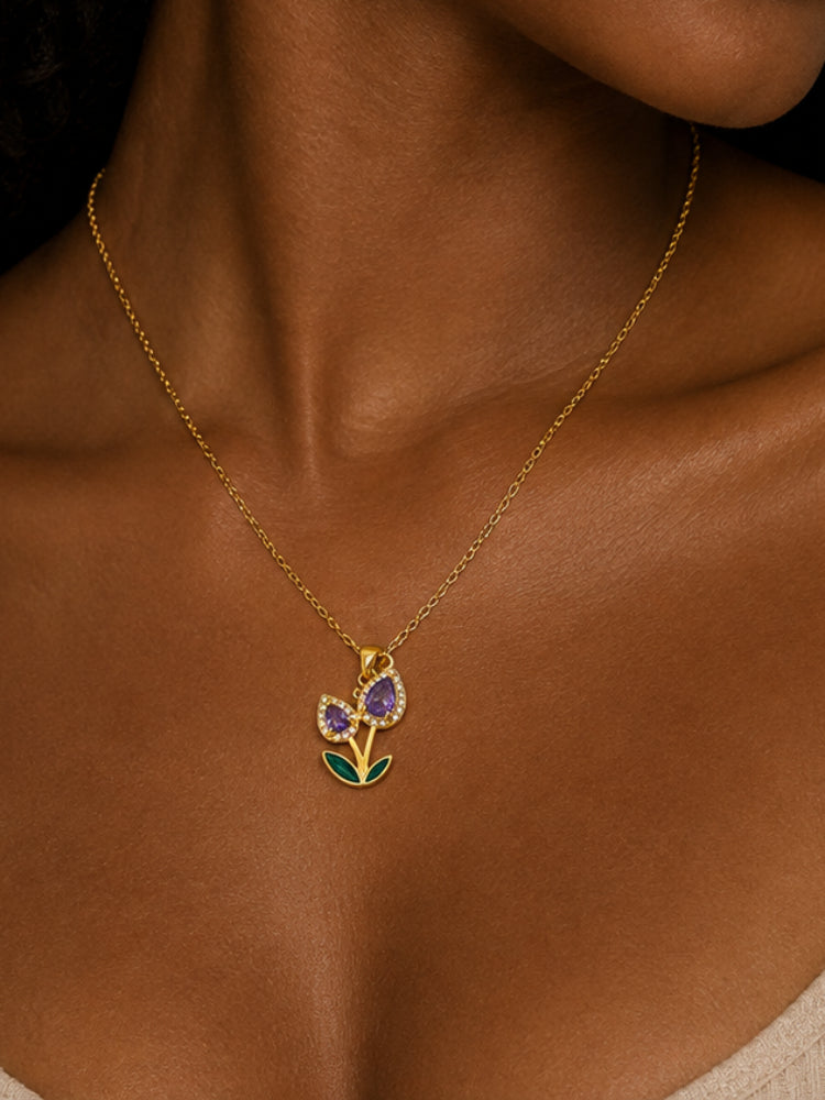 Collar Cerezas Violeta