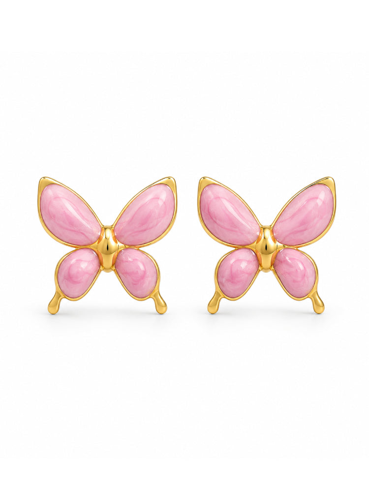 Aretes Mariposa Rosa