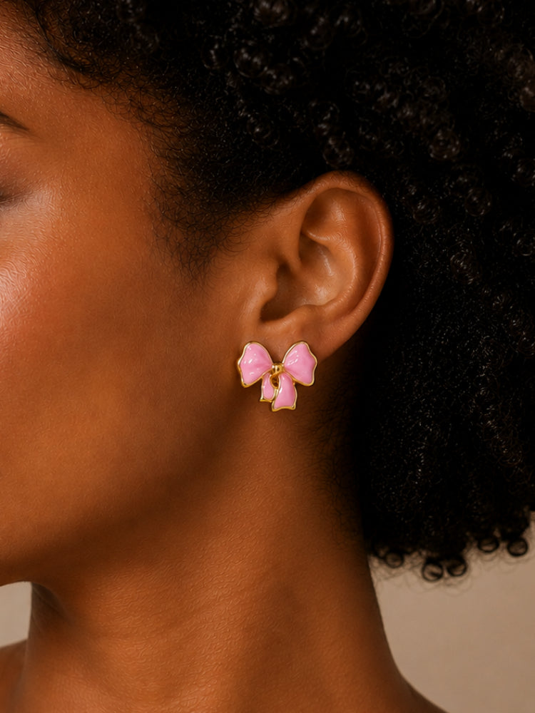 Aretes Lazo Rosa