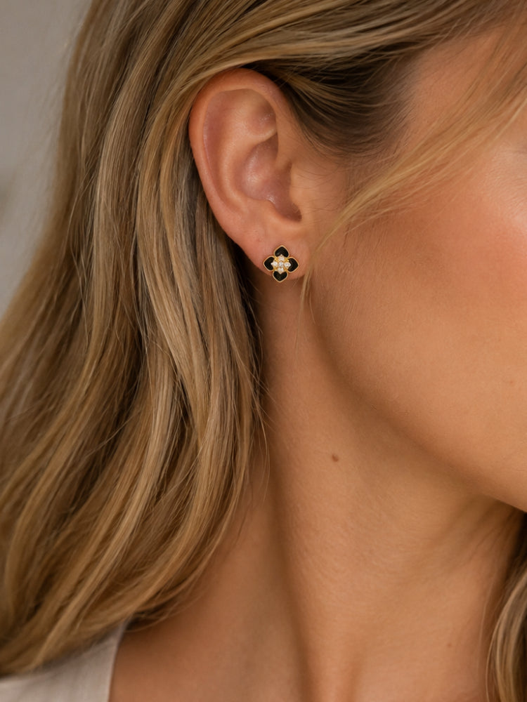 Aretes Flor Noir