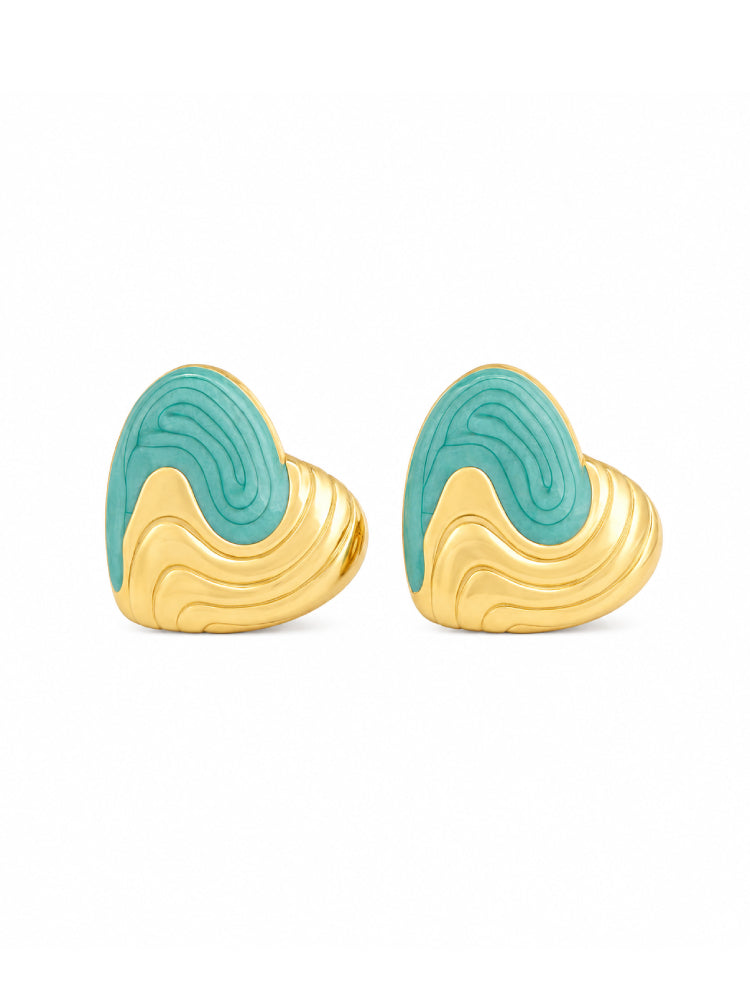 Aretes Onda Turquesa