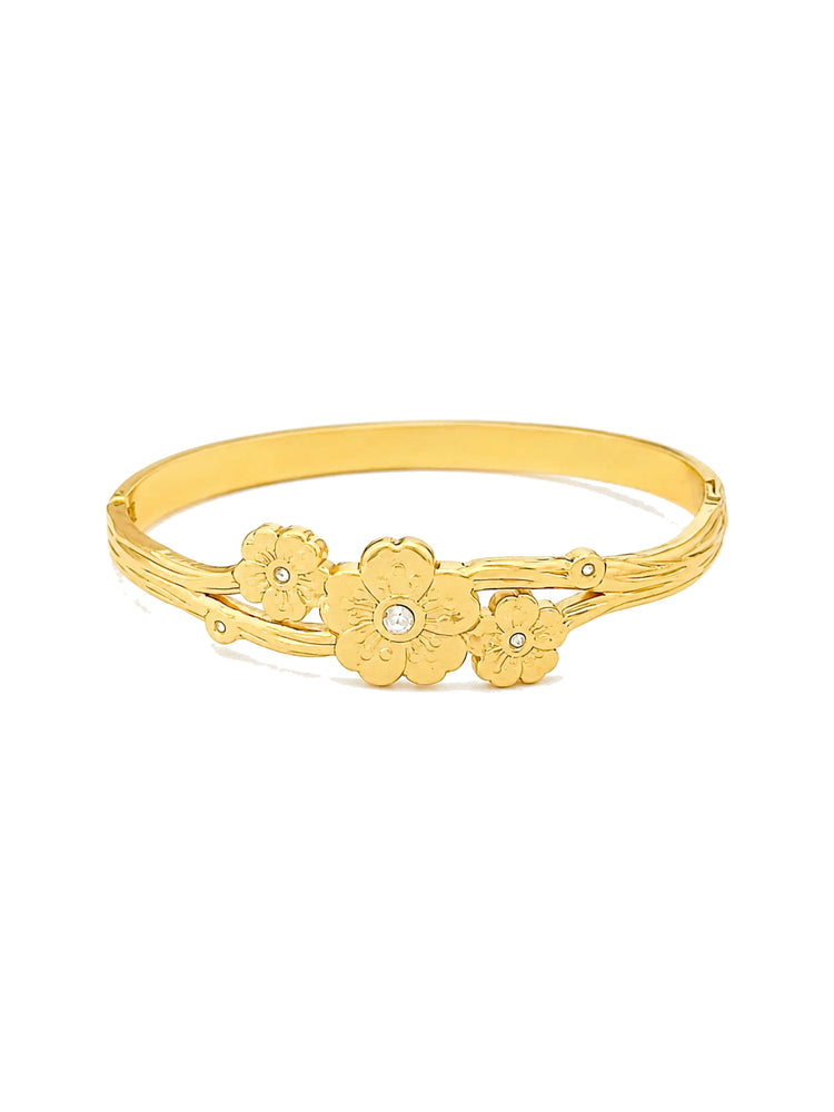 Brazalete Floral Dorado