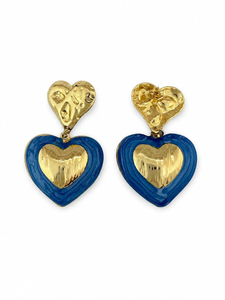 Aretes Corazón Azul Real
