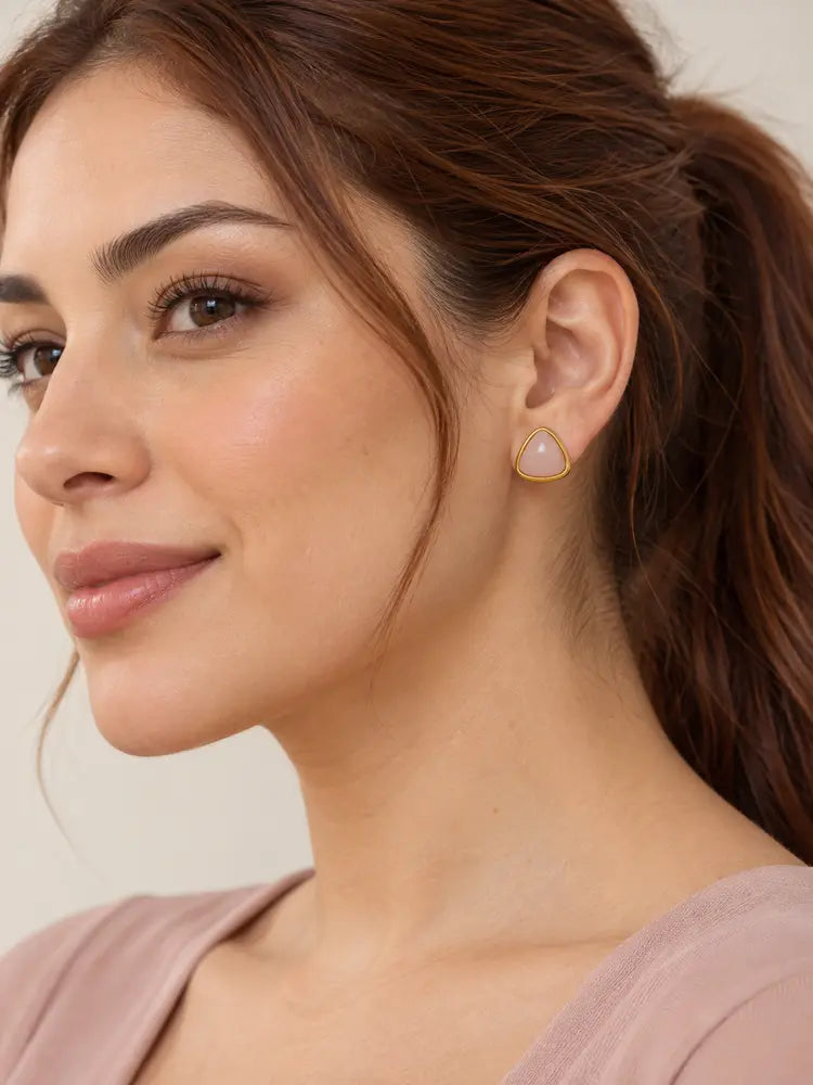 Aretes Triángulo Rosa