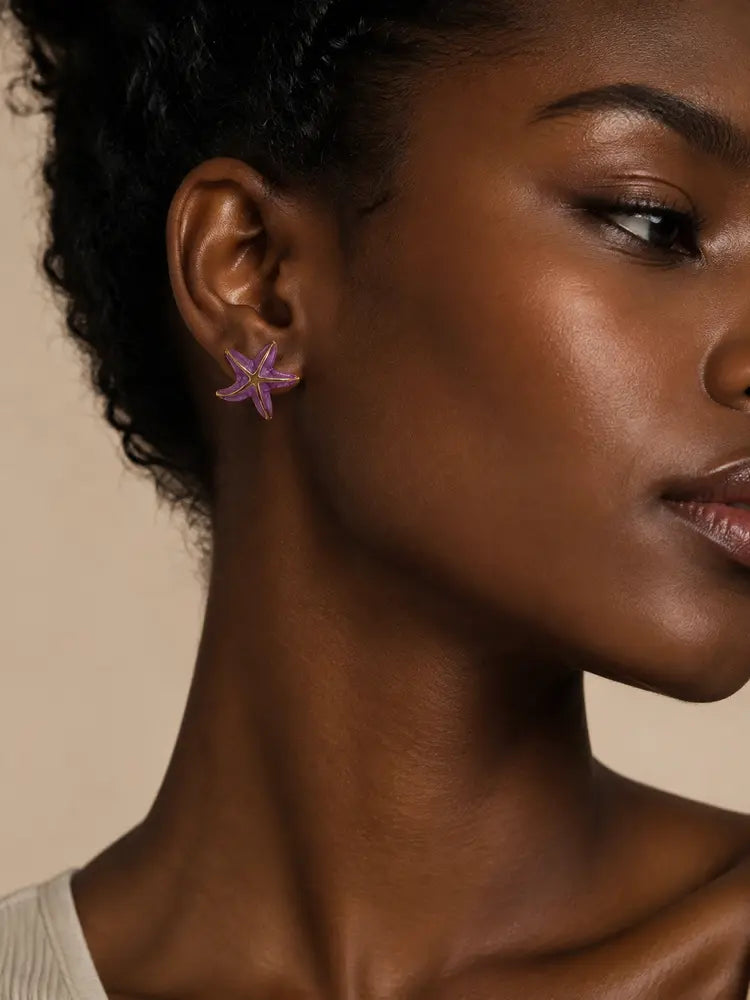 Aretes Estrella de Mar Violeta