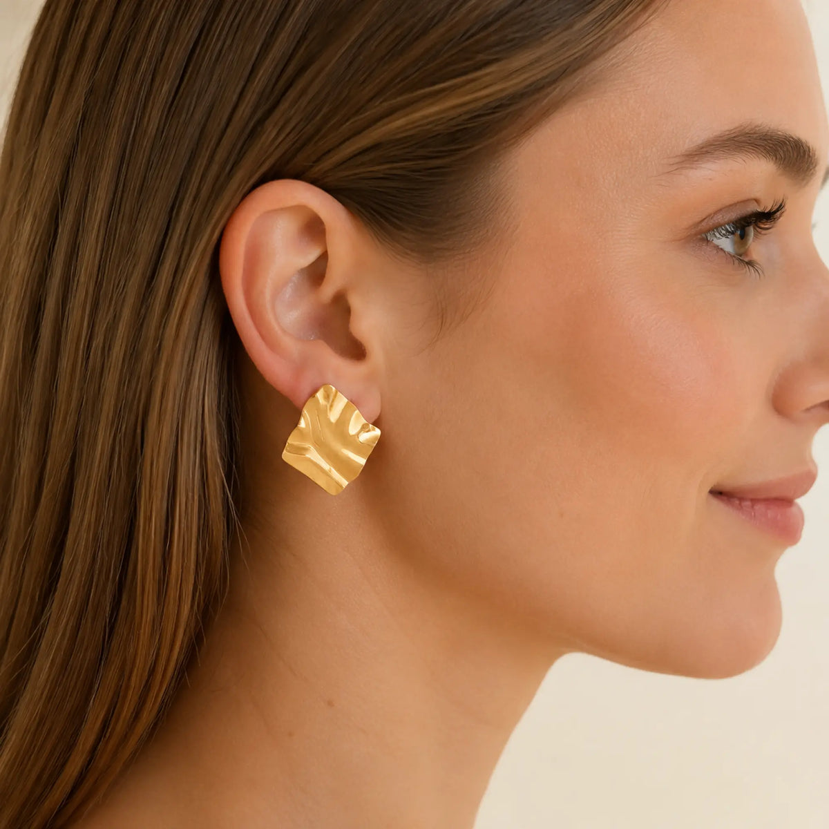 Aretes Hojas Doradas