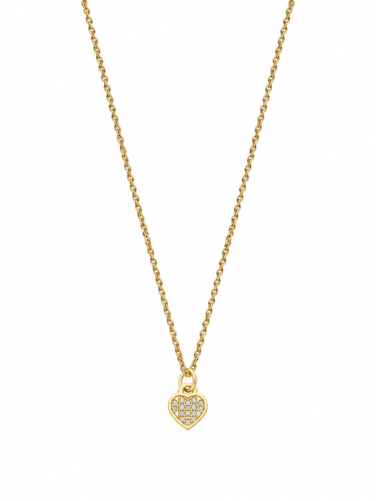 Cadena Corazón Destello Dorado