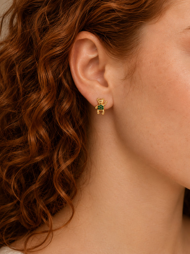 Aretes Osito Esmeralda