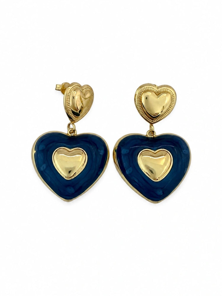 Aretes Corazón Azul