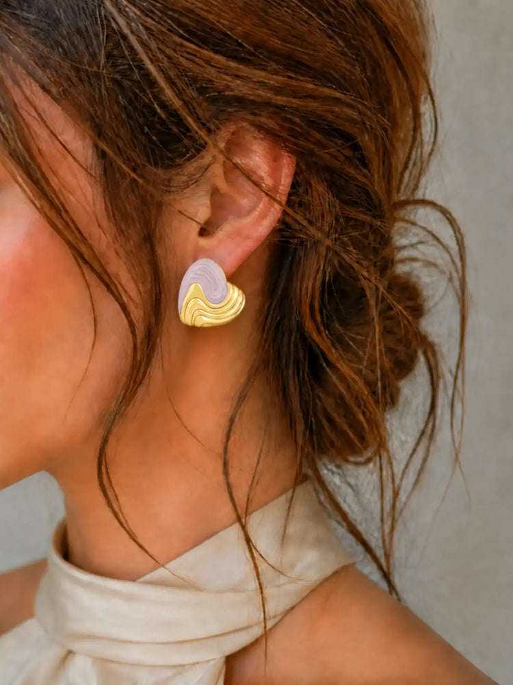 Aretes Onda Lila