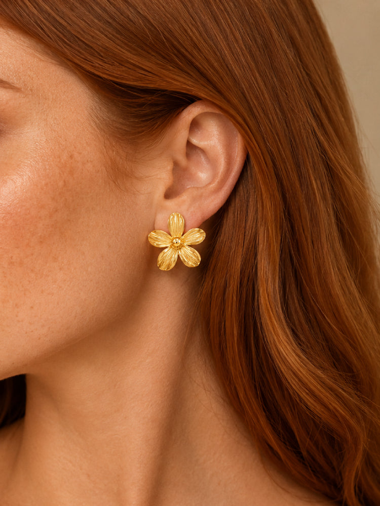 Aretes Flor Dorada